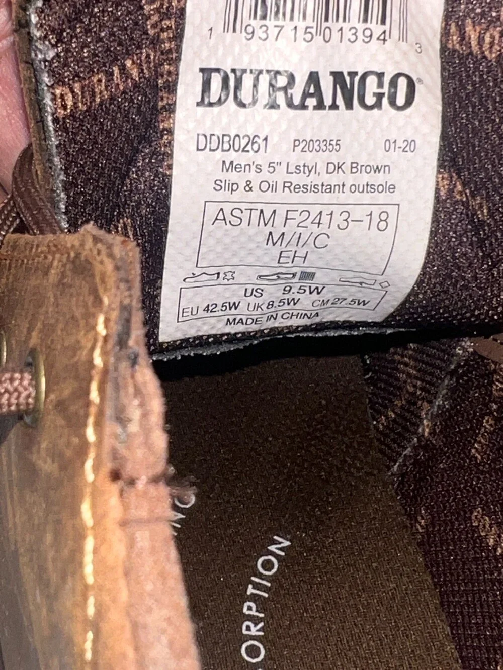 Durango Red Dirt Rebel Mens Boots Size 9.5 Brown Leather Steel Toe Chukka